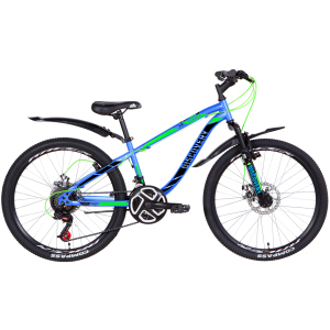 Велосипед Discovery FLIPPER AM DD 24" 13" 2021 Синьо-зелений з чорним (RET-DIS-24-049) ТОП в Львові